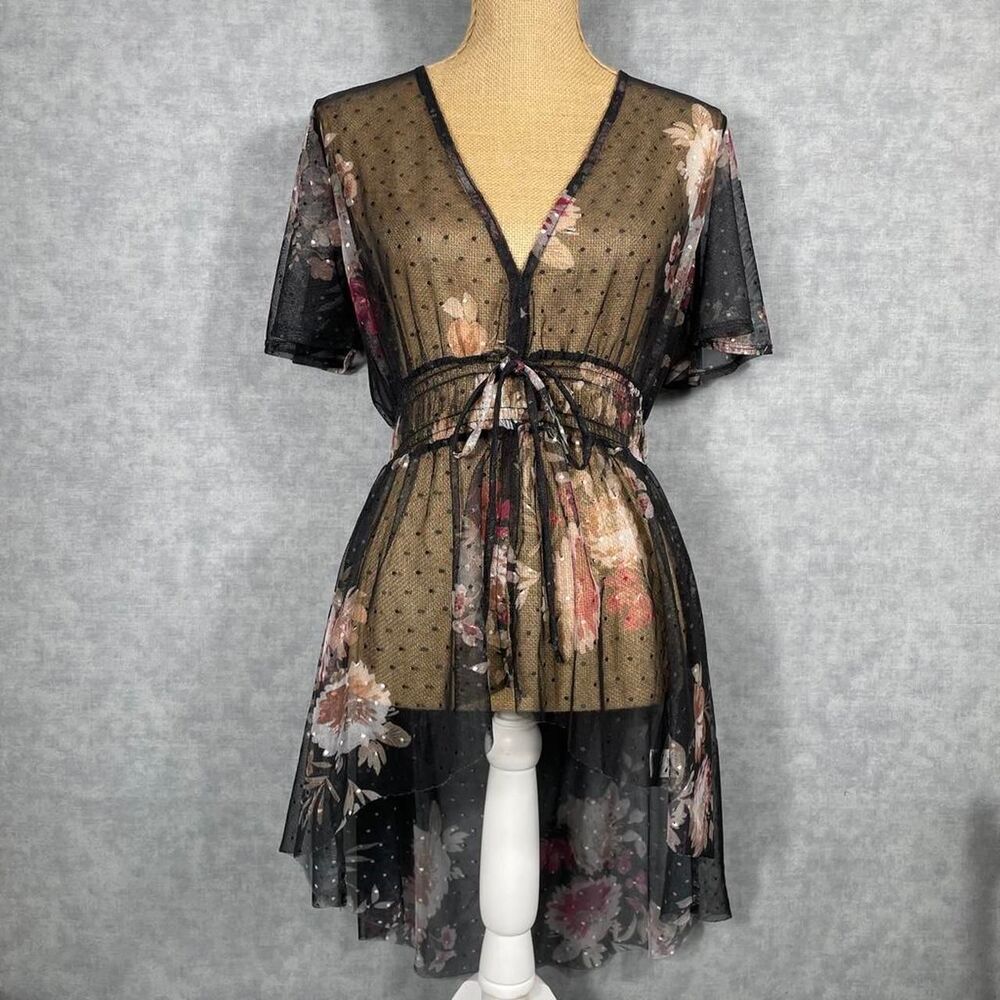Whimsygoth softgoth witchy sheer high low dress.